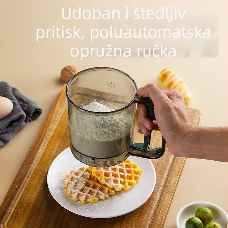 Sito za brašno od nehrđajućeg čelika s ultrafinom mrežom, ručno i poluautomatsko, okrugli filter u obliku šalice