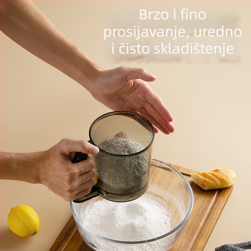 Sito za brašno od nehrđajućeg čelika s ultrafinom mrežom, ručno i poluautomatsko, okrugli filter u obliku šalice