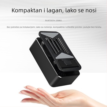 Držač za telefon s Bluetooth zvučnikom i bežičnim punjenjem – 5W, IPX7, BT 5.3, 30Hz-15kHz, domet 10 m, baterija 300-500mAh