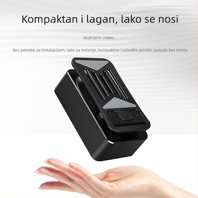 Držač za telefon s Bluetooth zvučnikom i bežičnim punjenjem – 5W, IPX7, BT 5.3, 30Hz-15kHz, domet 10 m, baterija 300-500mAh