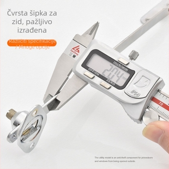 Podršna šipka za preklopna vrata ormara, teleskopska dvodijelna povlačna šipka, legura željezo-nikl, elektrolitički premaz, model cz001