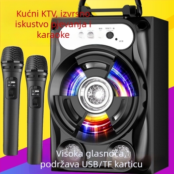 Bluetooth karaoke zvučnik s bežičnim mikrofonom, snažan zvuk, IPX7 vodootporan, Bluetooth 5.3, USB-C punjenje, za vanjsku i kućnu upotrebu
