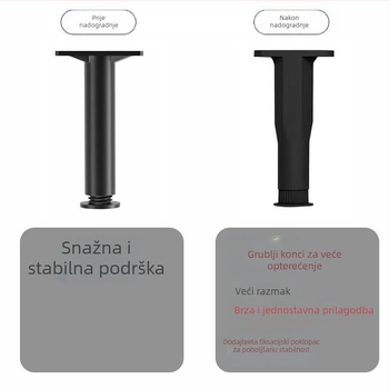 Noge za okvir kreveta, Liduo model 088, plastika, moderan minimalistički stil