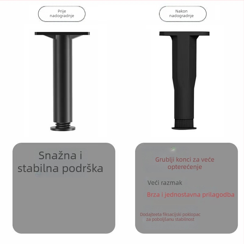 Noge za okvir kreveta, Liduo model 088, plastika, moderan minimalistički stil