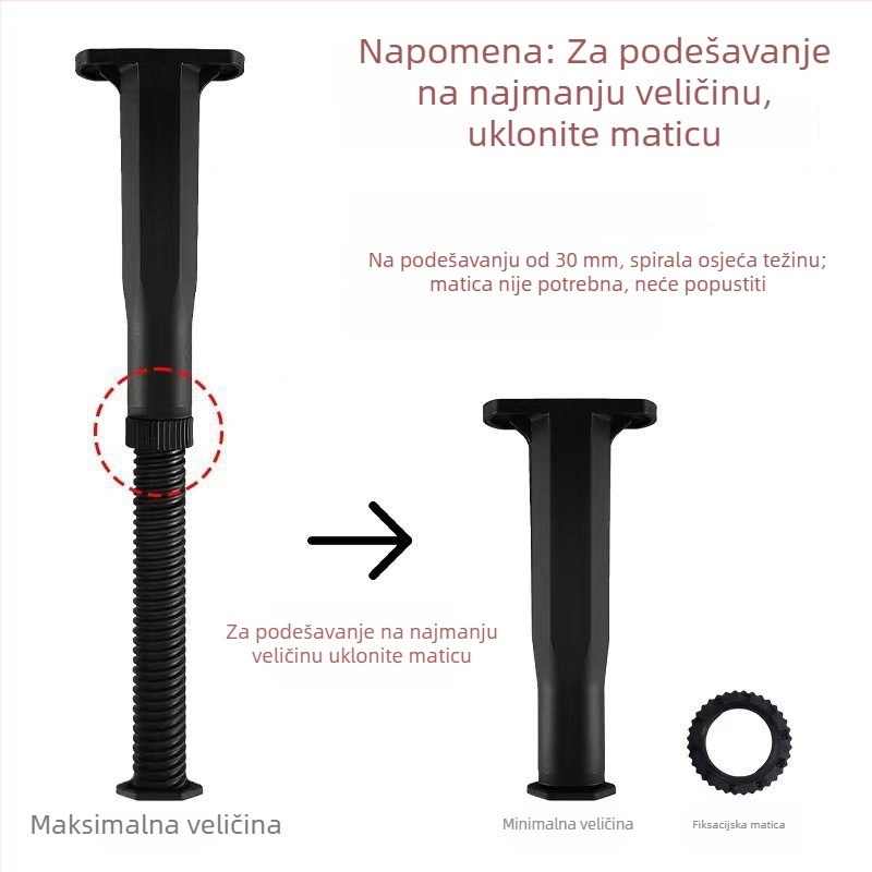 Noge za okvir kreveta, Liduo model 088, plastika, moderan minimalistički stil