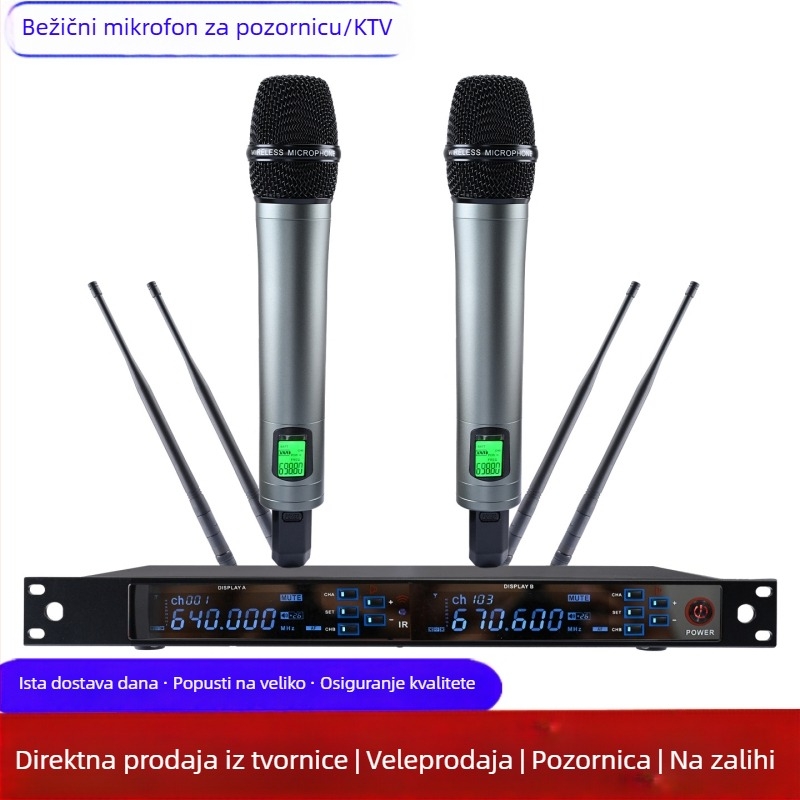 Bežični KTV mikrofon s protiv povratne veze, model 8100, SNR ≥95 dB, za karaoke i nastupe