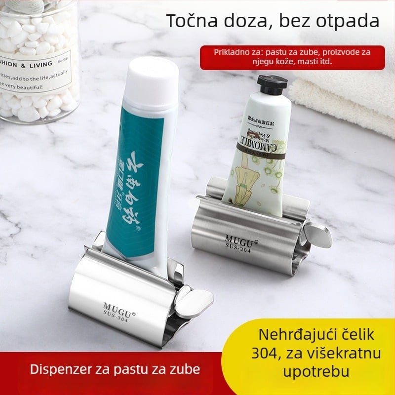 Ručni rotirajući iscijedivač za pastu za zube, sredstvo za čišćenje lica, kremu za ruke i mast — 304 nehrđajući čelik