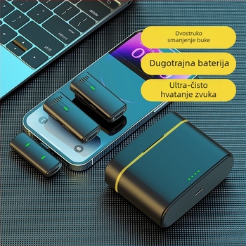 K10 bežični lavalier mikrofon, 1–2 izlaza, inteligentno smanjenje šuma, digitalni zaslon, za prijenos uživo na mobitel