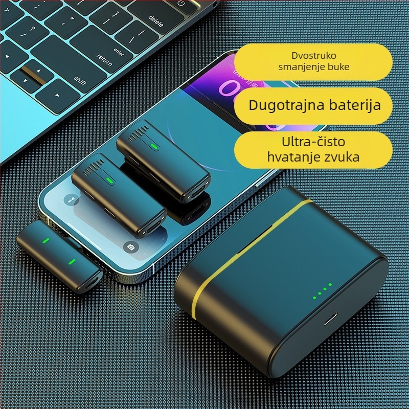 K10 bežični lavalier mikrofon, 1–2 izlaza, inteligentno smanjenje šuma, digitalni zaslon, za prijenos uživo na mobitel