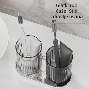 Flying Rabbit Putni Set Za Održavanje Zubne Higijene — Prozirna, Lagana i Prijenosna Čašica Za Pranje Zuba; Materijal PET; 1 Paket; Tisak Loga: Da; Prilagodba: Da