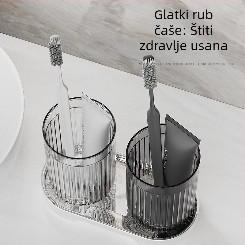 Flying Rabbit Putni Set Za Održavanje Zubne Higijene — Prozirna, Lagana i Prijenosna Čašica Za Pranje Zuba; Materijal PET; 1 Paket; Tisak Loga: Da; Prilagodba: Da