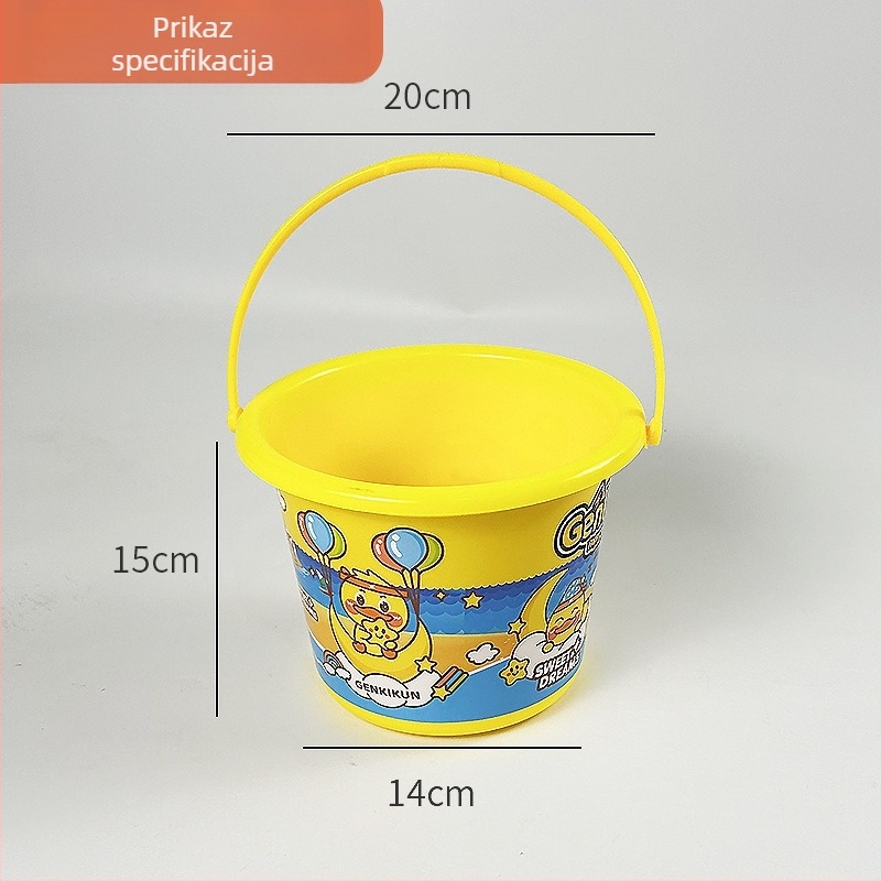 Plastična kanta za plažu za igru u vodi i na pijesku s motivom patke, za djecu 4–6 godina