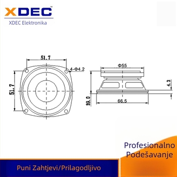 Zvučnik pune frekvencije — Xdec/Xuanda Electronics; konus od kombinirane papirnate strukture; membrana: nepapirnata; magnetski krug vanjski; usmjerenost: 360°; primjena: zvučnici, audio, roboti, pametan dom, radio