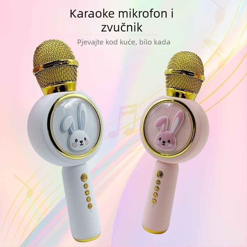 Bluetooth karaoke mikrofon za kućnu upotrebu s integriranim zvukom, model X6 — Bluetooth 5.1, ugrađena baterija 800–1000 mAh, frekvencijski odziv 60 Hz–15 kHz, SNR ≥70 dB, trajanje baterije 3–6 h