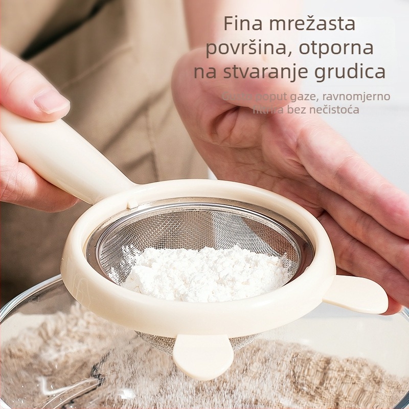 Sito za brašno od 304 nehrđajućeg čelika – kuhinjsko sito za pečenje, moderan minimalistički dizajn