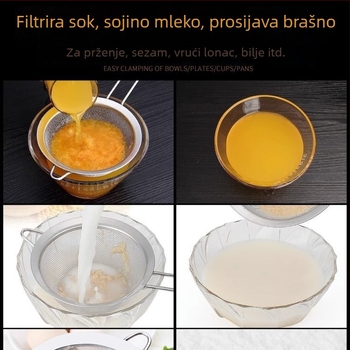 Sito od nehrđajućeg čelika s finom mrežom za brašno – filtriranje ulja, soka i sojinog mlijeka