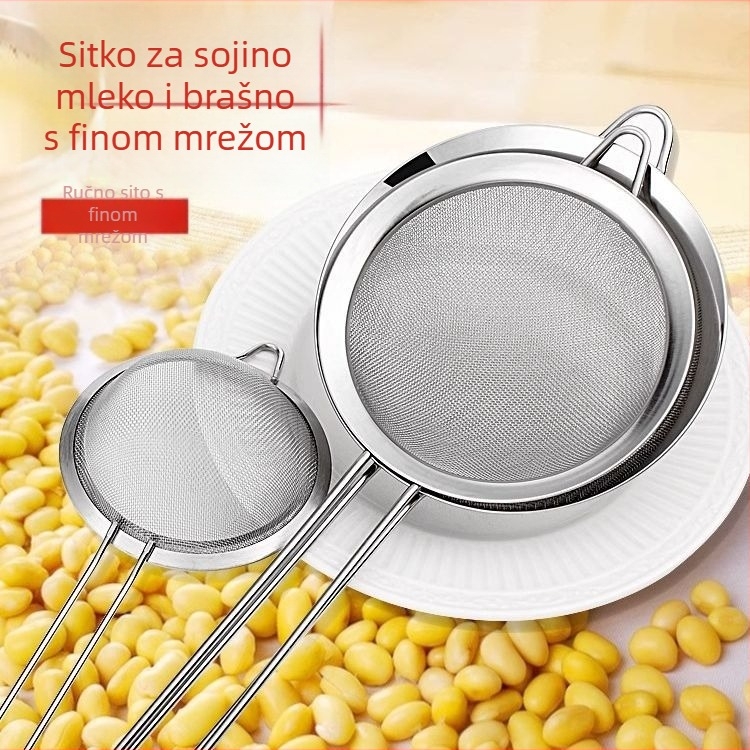 Sito od nehrđajućeg čelika s finom mrežom za brašno – filtriranje ulja, soka i sojinog mlijeka