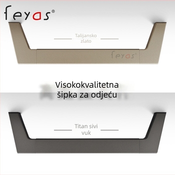 Rog ručica za garderobu - aluminijska legura, Feyas brand, Horn model, namijenjena garderobi, moderni minimalistički stil, završna obrada oksidacijom i pjeskovanjem