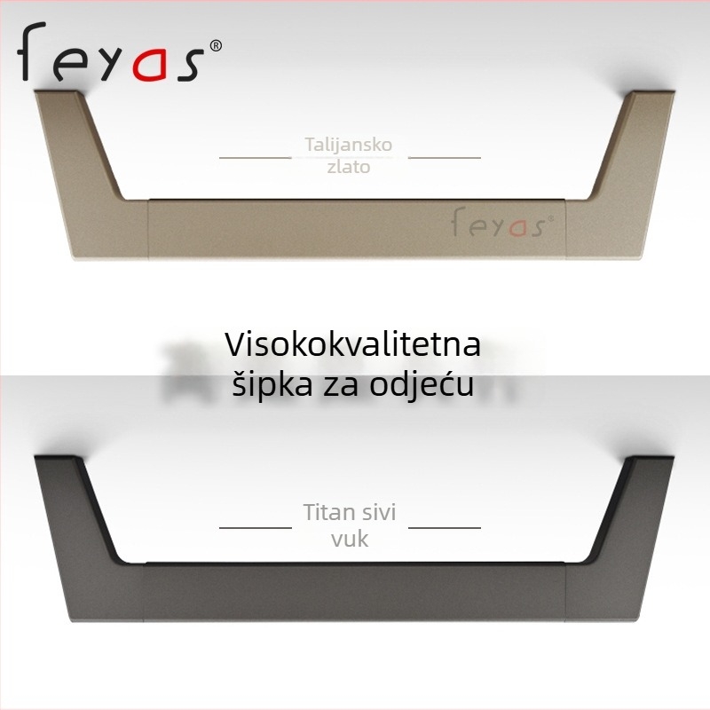 Rog ručica za garderobu - aluminijska legura, Feyas brand, Horn model, namijenjena garderobi, moderni minimalistički stil, završna obrada oksidacijom i pjeskovanjem