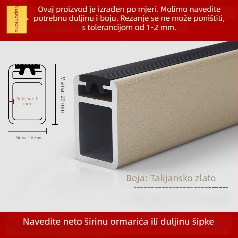 Rog ručica za garderobu - aluminijska legura, Feyas brand, Horn model, namijenjena garderobi, moderni minimalistički stil, završna obrada oksidacijom i pjeskovanjem