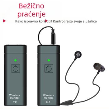 Bežični in-ear monitor sustav M9 – UHF, real-time povrat zvuka u uho, bez kašnjenja, frekvencijski raspon 20 Hz-20 kHz, ugrađena baterija 300-500 mAh