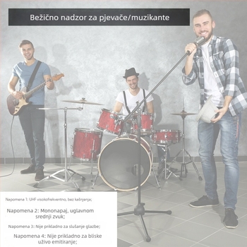 Bežični in-ear monitor sustav M9 – UHF, real-time povrat zvuka u uho, bez kašnjenja, frekvencijski raspon 20 Hz-20 kHz, ugrađena baterija 300-500 mAh