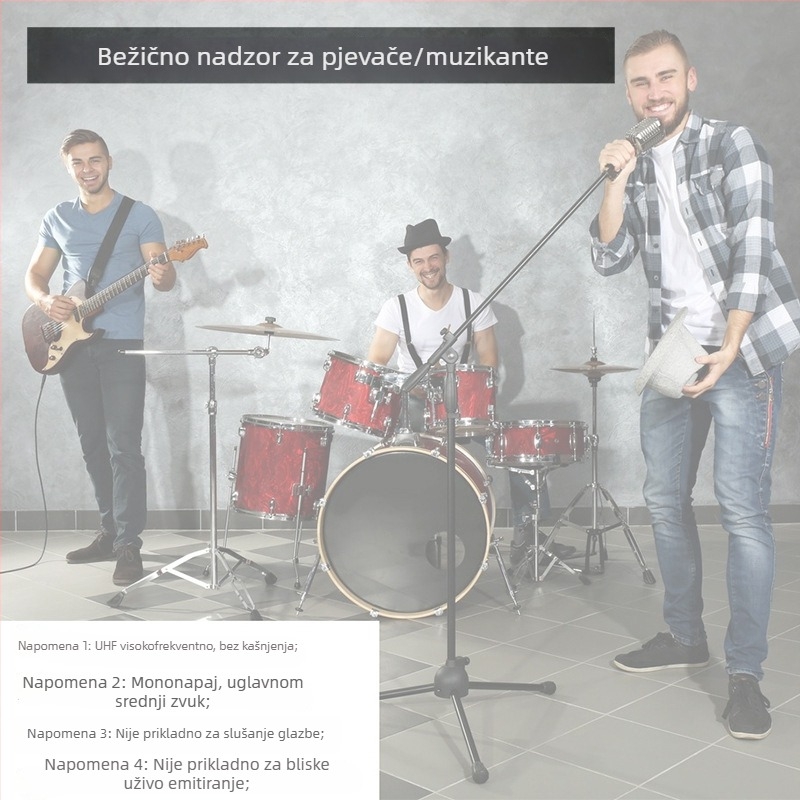 Bežični in-ear monitor sustav M9 – UHF, real-time povrat zvuka u uho, bez kašnjenja, frekvencijski raspon 20 Hz-20 kHz, ugrađena baterija 300-500 mAh