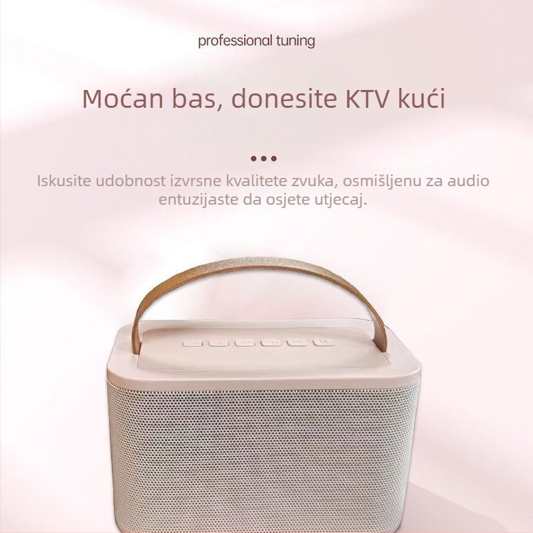 Prijenosni karaoké zvučnik s dva zvučnika i mikrofonom, Bluetooth 5.0, 6W, raspon frekvencija 100 Hz-20 kHz, SNR 75 dB