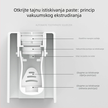 Zidno montirani automatski istisivač zubne paste s držačem za četkicu i stalkom za ispiranje, Hao Sheng, porijeklo Yongkang