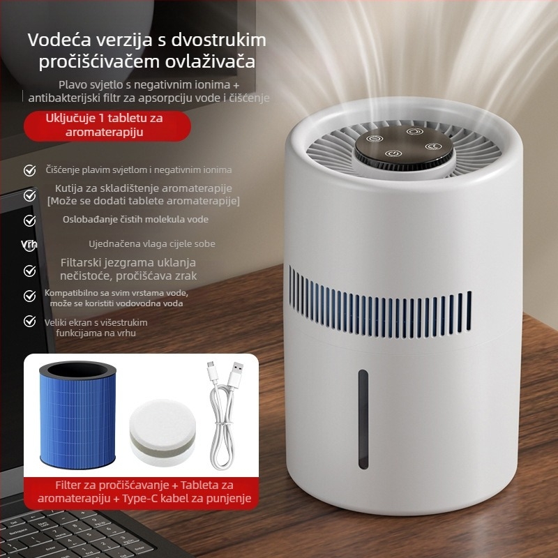 Vlaživač zraka EJ-JSQ101 s aromaterapijom, spremnik 6,1–10 L, pokrivenost 31–40 m², više od 3 izlaza magle, vremenski tajmer >8 sati