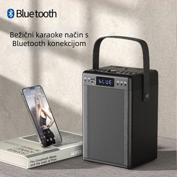 Karaoke Bluetooth zvučnik sve-u-jednom s ugrađenom 4000-6000mAh baterijom, 30W, Bluetooth 5.0, 40Hz-20kHz, SNR ≥75dB