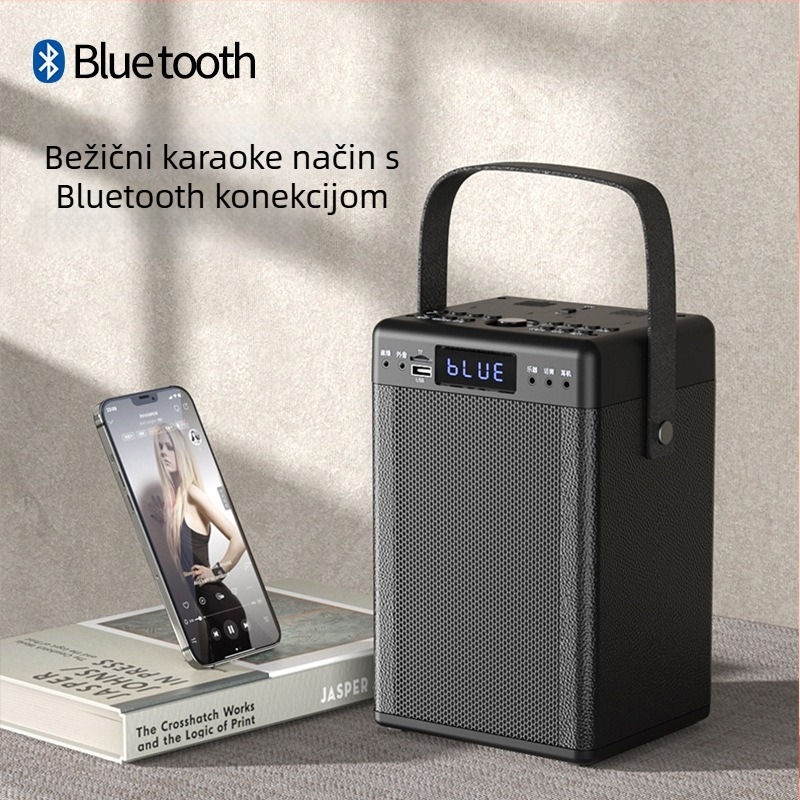 Karaoke Bluetooth zvučnik sve-u-jednom s ugrađenom 4000-6000mAh baterijom, 30W, Bluetooth 5.0, 40Hz-20kHz, SNR ≥75dB