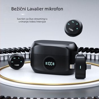 Lavalier mikrofon s ugrađenom baterijom, model K31, Bluetooth 5.3, 20 Hz–20 kHz, SNR ≥70 dB, trajanje baterije 3–6 h