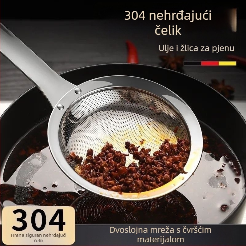 Inox kuhinjski skimmer i sito za brašno, filtr za pjenu za sojino mlijeko