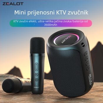 Fanatic S62M Bluetooth karaoke zvučnik s mikrofonom — Bluetooth 5.0, 15W, IPx3, 2000–4000mAh, 100Hz-20kHz