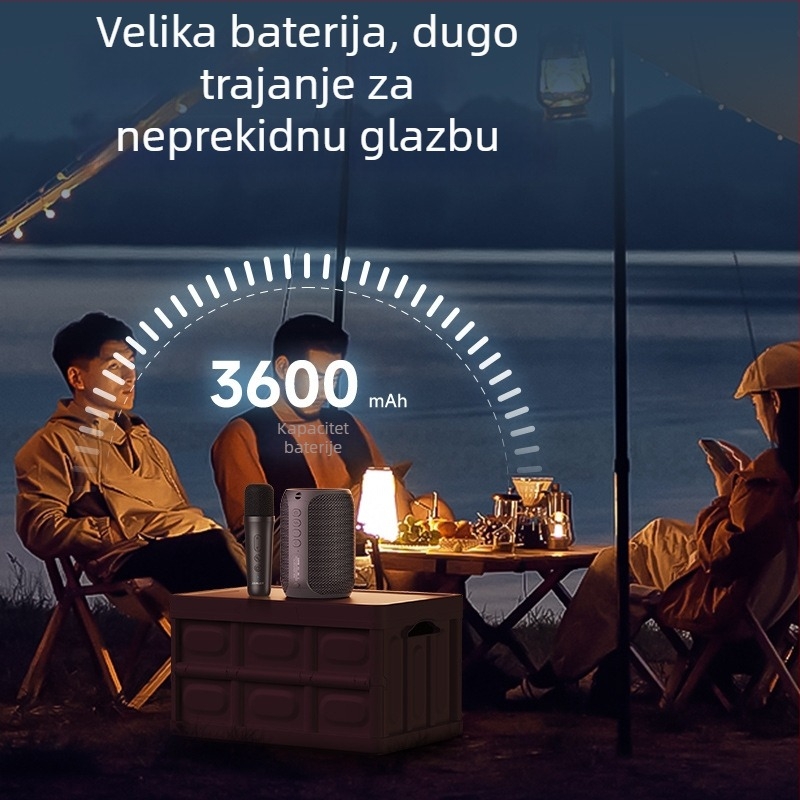 Fanatic S62M Bluetooth karaoke zvučnik s mikrofonom — Bluetooth 5.0, 15W, IPx3, 2000–4000mAh, 100Hz-20kHz