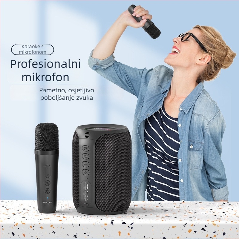 Fanatic S62M Bluetooth karaoke zvučnik s mikrofonom — Bluetooth 5.0, 15W, IPx3, 2000–4000mAh, 100Hz-20kHz