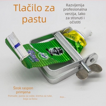 Dispenser za kremu za kosu; aluminijska legura; neto sadržaj 105 g; doza kreme; pogodan za kreme za lice i pastu za zube