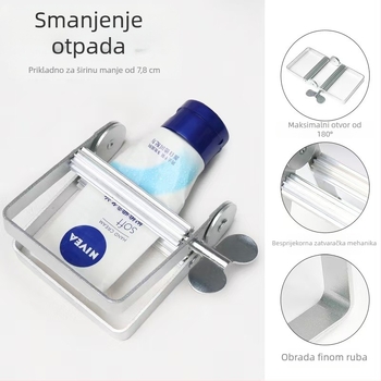 Dispenser za kremu za kosu; aluminijska legura; neto sadržaj 105 g; doza kreme; pogodan za kreme za lice i pastu za zube