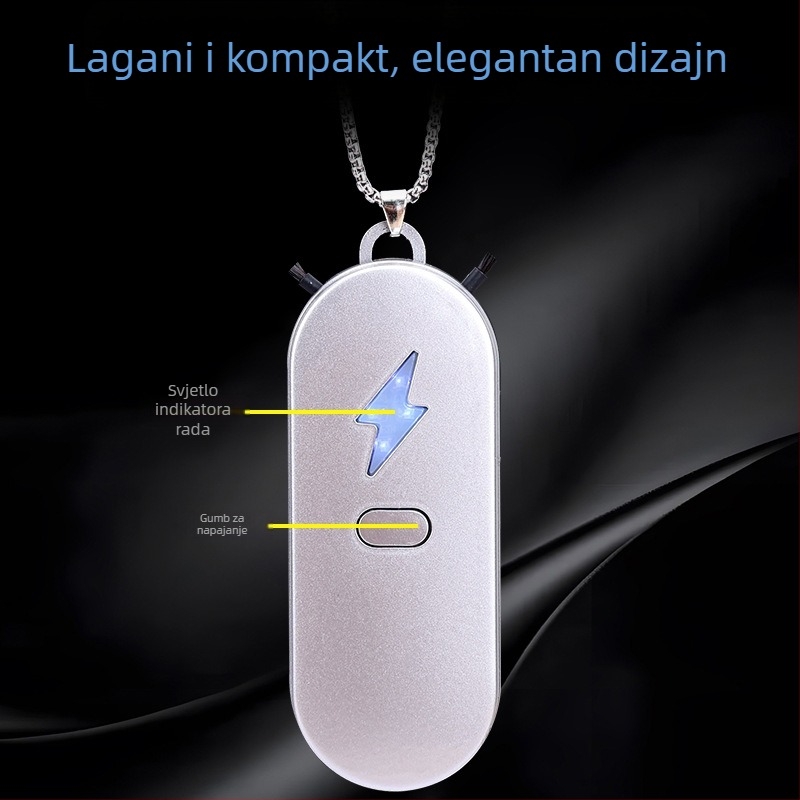 Kućni pročišćivač zraka s negativnim ionima – USB napajanje, protok zraka 50 m³/h, buka <36 dB, za prostor do 10 m², dizajn za nošenje oko vrata