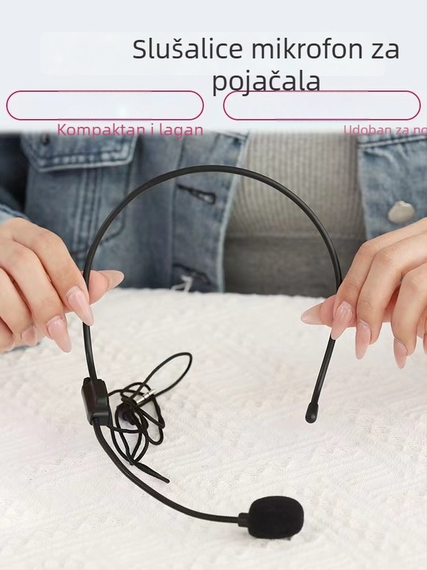 Headset mikrofon, kapacitivni tip, žični, za nastavu u učionici (100 Hz–20 kHz; SNR ≥70 dB)