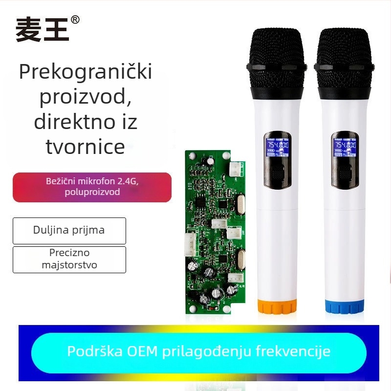 UHF Bežični mikrofonski sustav s baterijskim zvučnikom na kolici, s ugrađenom pločom prijemnika i pojačalom — Uključuje dva bežična mikrofona s antenom, raspon frekvencija 100 Hz–20 kHz, SNR ≥ 75 dB
