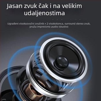 Bežični karaoke zvučnik sve-u-jednom s ugrađenim 14,1-inčnim zaslonom, baterija 6000mAh, Bluetooth 5.3, Wi‑Fi, frekvencijski odziv 20 Hz–20 kHz