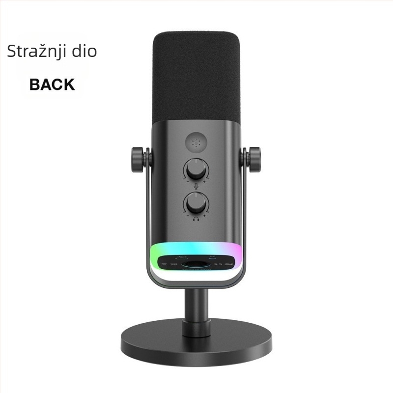 Kondenzatorski mikrofon za PC i mobilne uređaje — uživo karaoke, snimanje i pjevanje u igrama