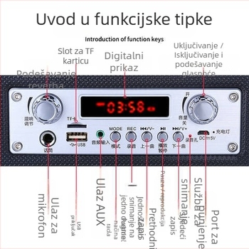 Love Song S23 Bluetooth zvučnik - Prijenosni vanjski zvučnik, 2 zvučnika, 10W, Bluetooth 5.0, 100Hz-20kHz, Ugrađena baterija