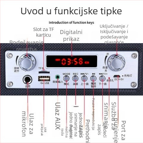 Love Song S23 Bluetooth zvučnik - Prijenosni vanjski zvučnik, 2 zvučnika, 10W, Bluetooth 5.0, 100Hz-20kHz, Ugrađena baterija