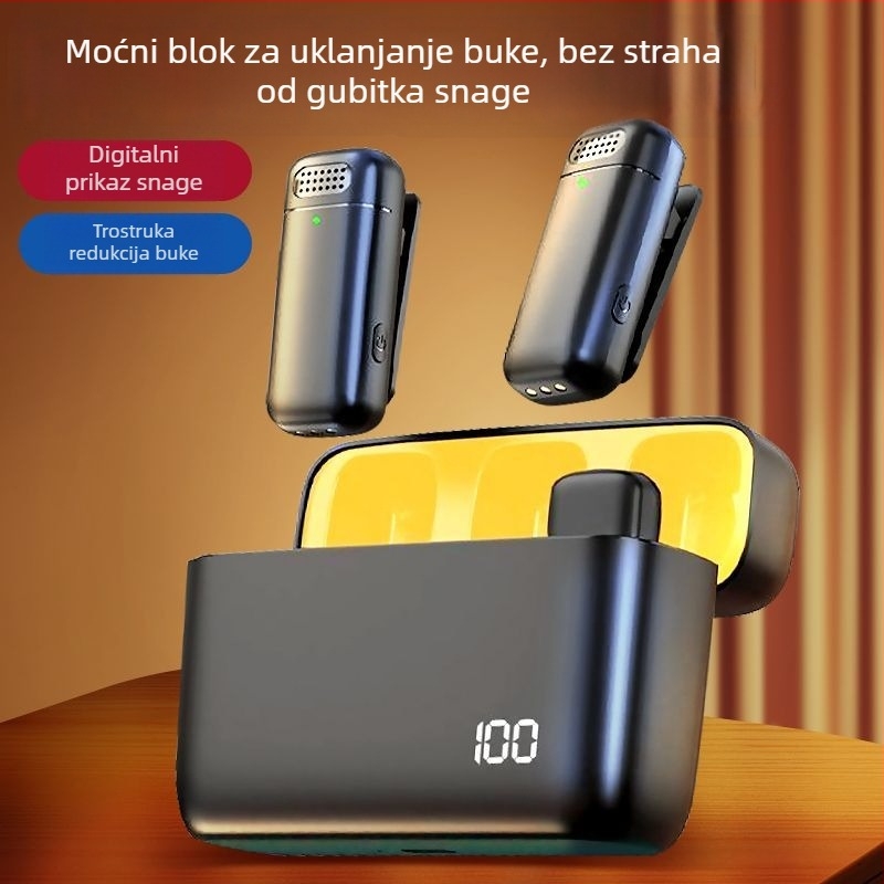 Mikrofon za prijenos uživo s ugrađenom baterijom, niska razina buke ispod 60 dB, 1 W snage, kapacitivni radio tuner