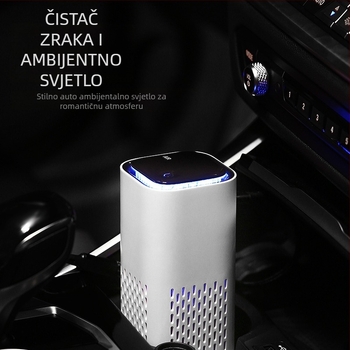 Automobilski pročišćivač zraka za uklanjanje formaldehida, USB napajanje, niski buka ≤36 dB, protok zraka 50 m³/h, HEPA + kompozitni filtar, za vozila, do 10 m²