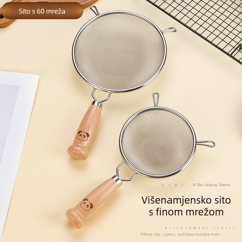 Kućni filter za sojino mlijeko, 304 nerđajući čelik, 60-mrežno sito, model 3941AW1, s dvostrukim kukama