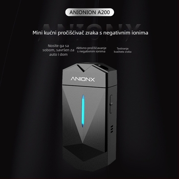 Pročišćivač zraka s negativnim ionima – model A200, 51–150 m3/h, USB/AC napajanje, za prostorije do 10 m²